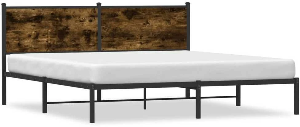 Lovos rėmas be čiužinio, dūminio ąžuolo, 160x200cm, metalas