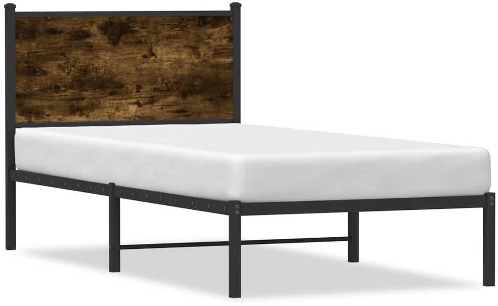 Lovos rėmas be čiužinio, dūminio ąžuolo, 80x200cm, metalas