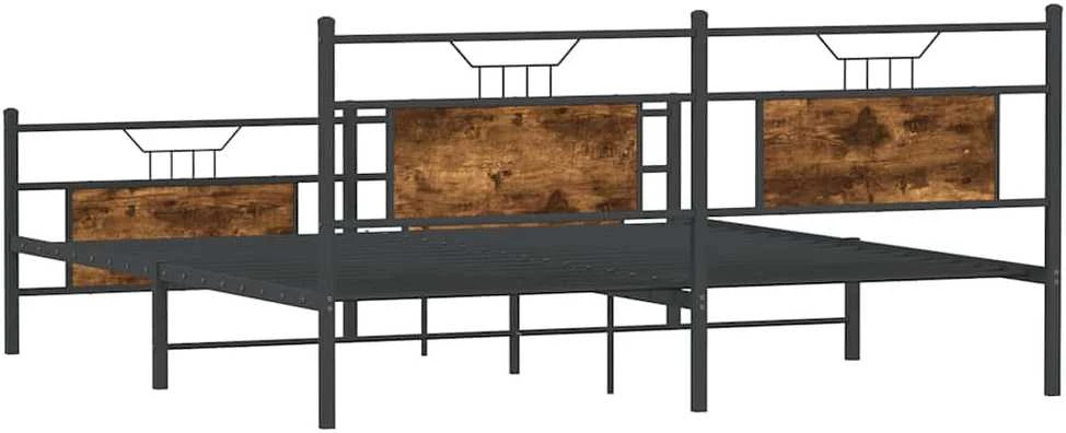 Lova Lovos rėmas be čiužinio, dūminio ąžuolo, 183x213cm, metalas