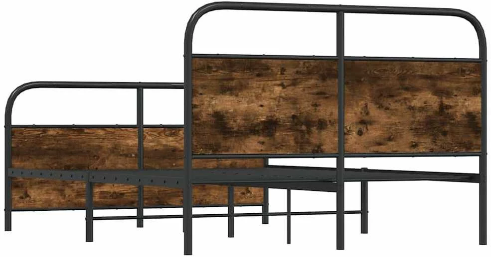 Lovos rėmas be čiužinio, dūminio ąžuolo, 140x190cm, metalas