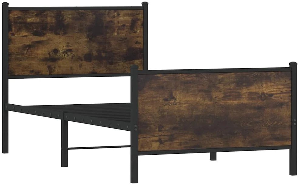 Lovos rėmas be čiužinio, dūminio ąžuolo, 80x200cm, metalas