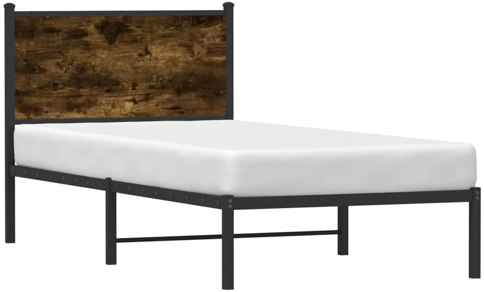 Lovos rėmas be čiužinio, dūminio ąžuolo, 80x200cm, metalas