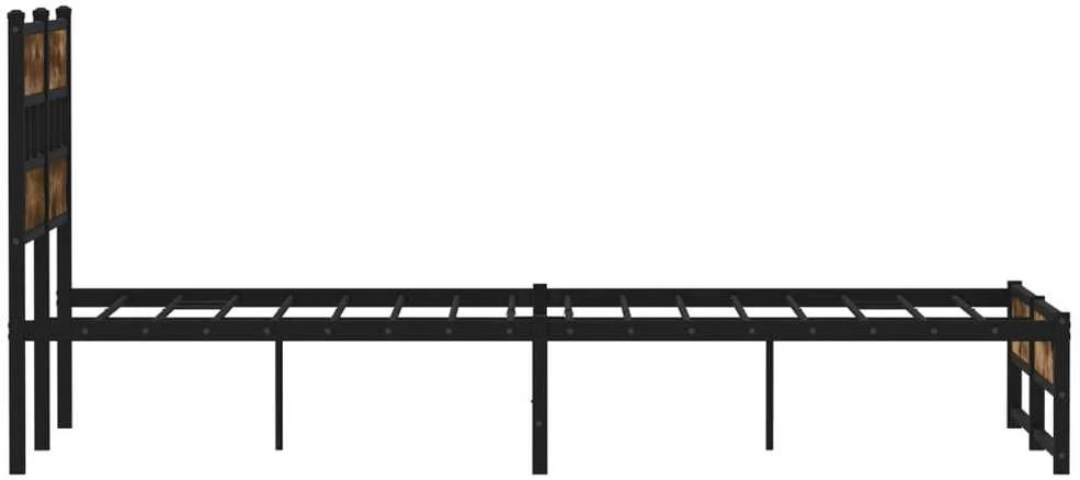 Lovos rėmas be čiužinio, dūminio ąžuolo, 120x200cm, metalas