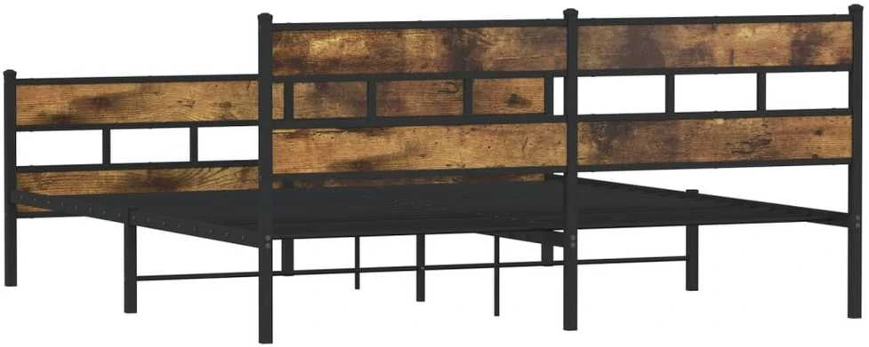 Lovos rėmas be čiužinio, dūminio ąžuolo, 180x200cm, metalas