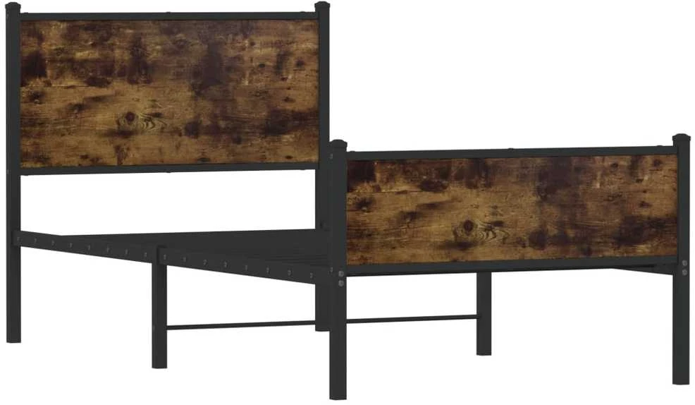 Lovos rėmas be čiužinio, dūminio ąžuolo, 75x190cm, metalas
