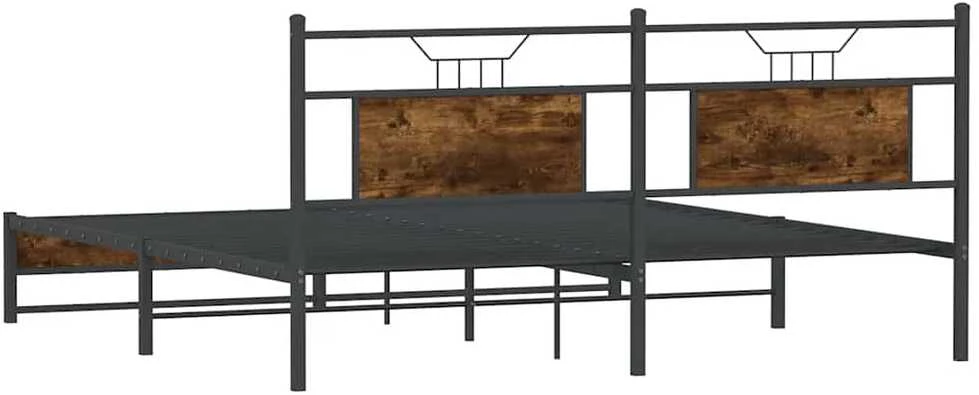 Lovos rėmas be čiužinio, dūminio ąžuolo, 180x200cm, metalas