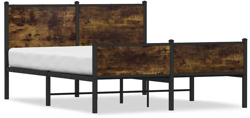 Lovos rėmas be čiužinio, dūminio ąžuolo, 150x200cm, metalas