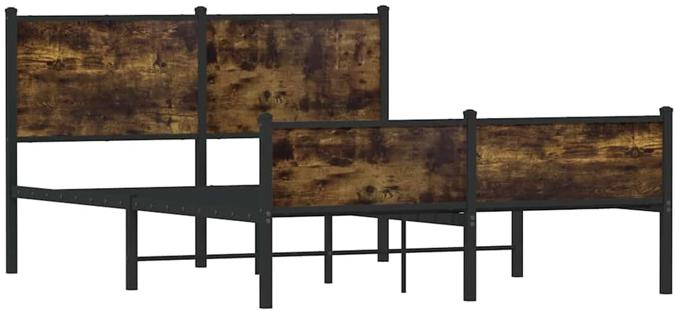 Lovos rėmas be čiužinio, dūminio ąžuolo, 150x200cm, metalas