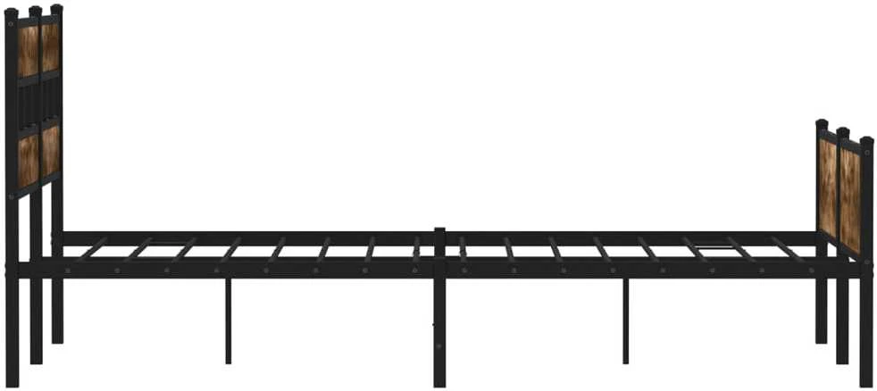 Lovos rėmas be čiužinio, dūminio ąžuolo, 160x200cm, metalas