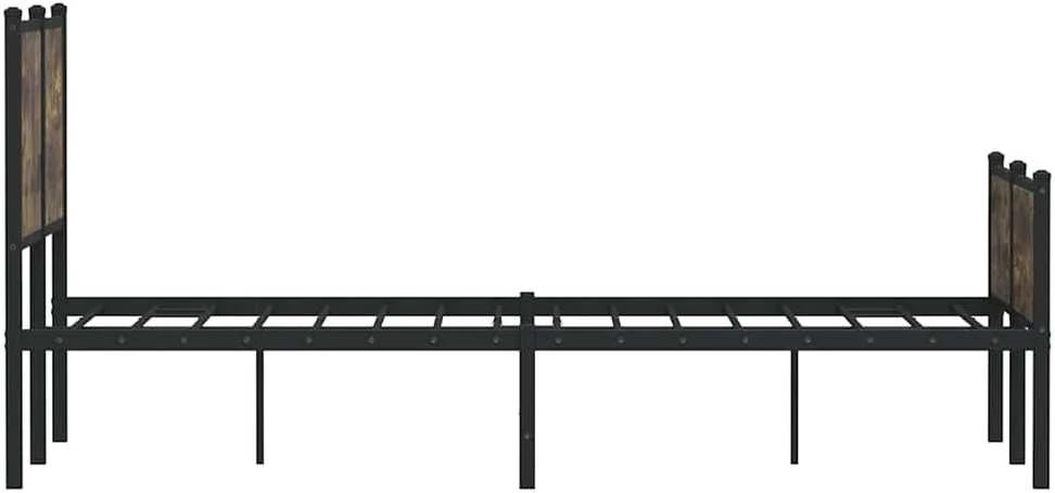 Lovos rėmas be čiužinio, dūminio ąžuolo, 120x200cm, metalas