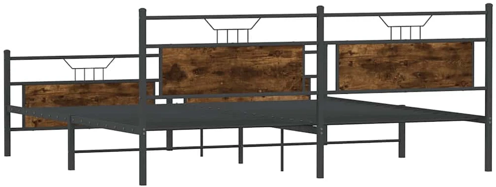 Lovos rėmas be čiužinio, dūminio ąžuolo, 200x200cm, metalas