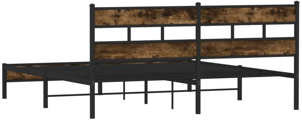 Lovos rėmas be čiužinio, dūminio ąžuolo, 200x200cm, metalas