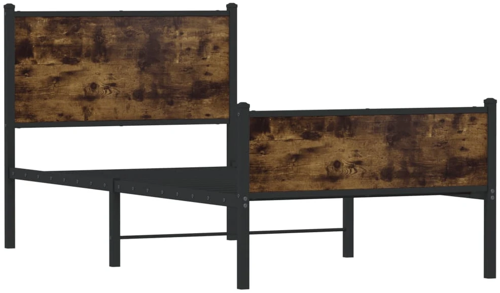 Lovos rėmas be čiužinio, dūminio ąžuolo, 80x200cm, metalas