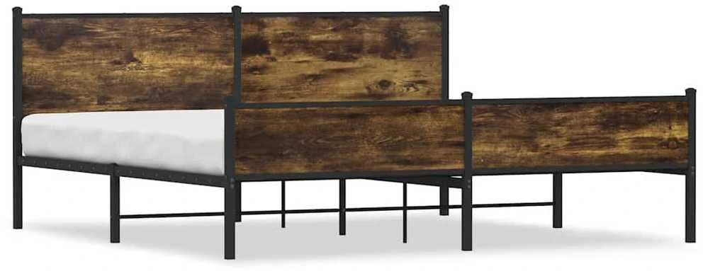 Lovos rėmas be čiužinio, dūminio ąžuolo, 200x200cm, metalas