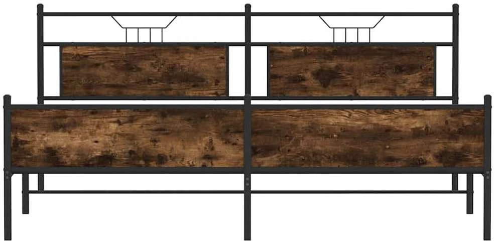 Lovos rėmas be čiužinio, dūminio ąžuolo, 200x200cm, metalas