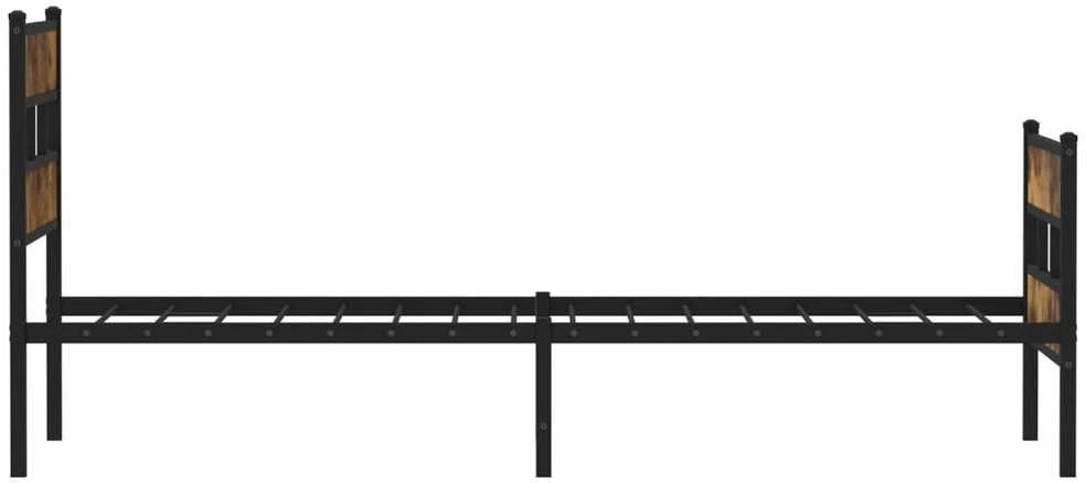 Lovos rėmas be čiužinio, dūminio ąžuolo, 90x200cm, metalas
