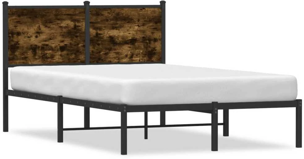 Lovos rėmas be čiužinio, dūminio ąžuolo, 120x190cm, metalas