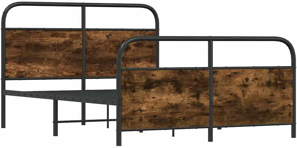 Lovos rėmas be čiužinio, dūminio ąžuolo, 140x190cm, metalas