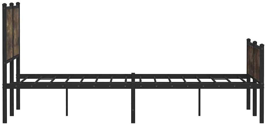 Lova Lovos rėmas be čiužinio, dūminio ąžuolo, 137x190 cm, metalas