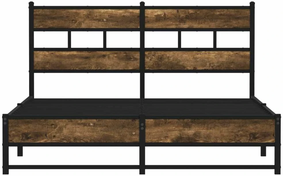 Lovos rėmas be čiužinio, dūminio ąžuolo, 140x200cm, metalas
