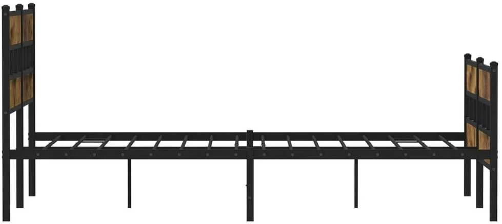 Lovos rėmas be čiužinio, dūminio ąžuolo, 160x200cm, metalas