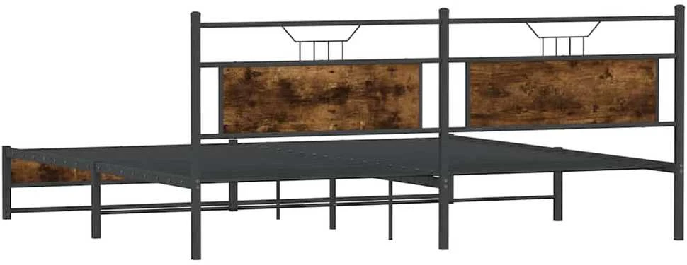 Lovos rėmas be čiužinio, dūminio ąžuolo, 200x200cm, metalas