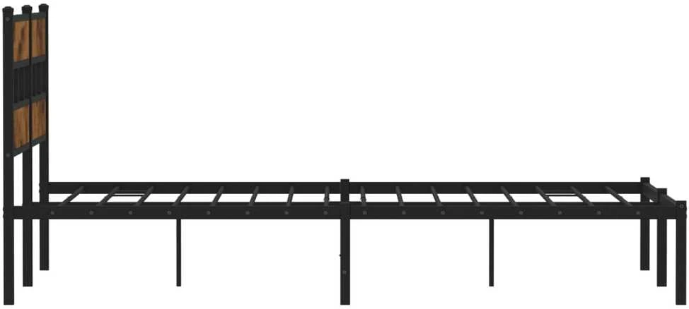 Lovos rėmas be čiužinio, dūminio ąžuolo, 160x200cm, metalas