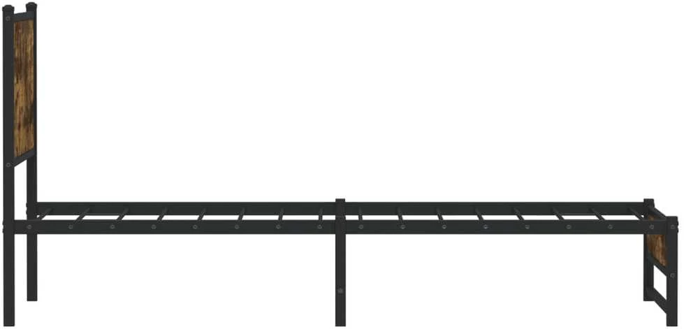 Lovos rėmas be čiužinio, dūminio ąžuolo, 75x190cm, metalas