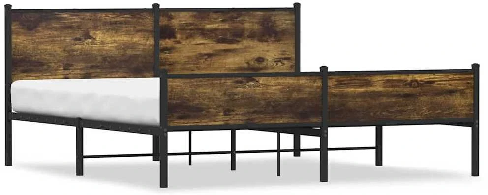 Lova Lovos rėmas be čiužinio, dūminio ąžuolo, 183x213cm, metalas