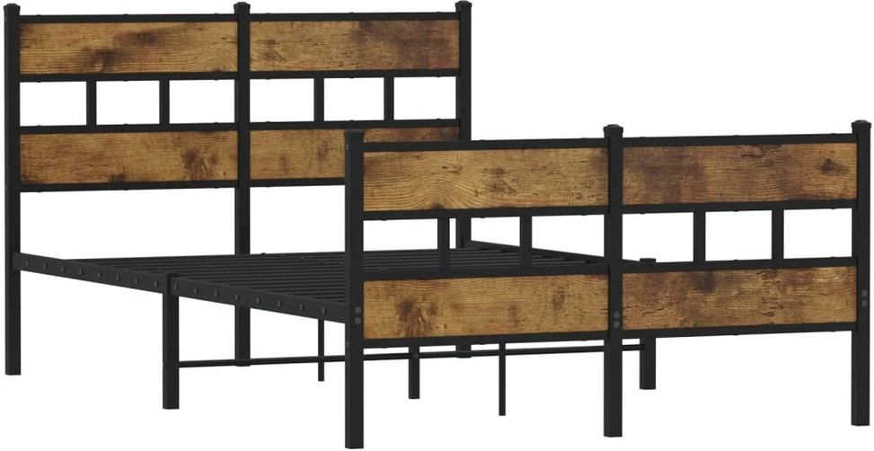 Lovos rėmas be čiužinio, dūminio ąžuolo, 120x190cm, metalas
