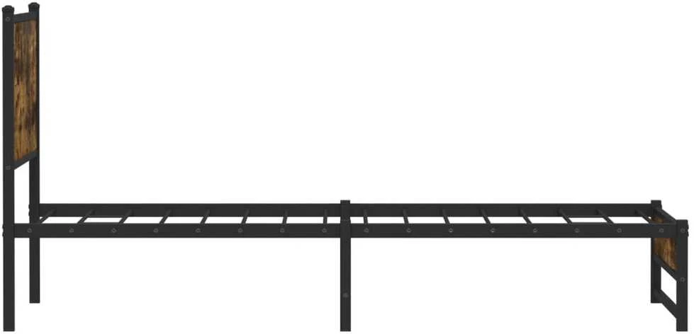 Lovos rėmas be čiužinio, dūminio ąžuolo, 100x200cm, metalas
