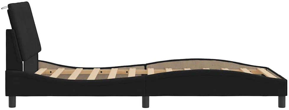 Lovos rėmas be čiužinio, juodos spalvos, 100x200cm, aksomas