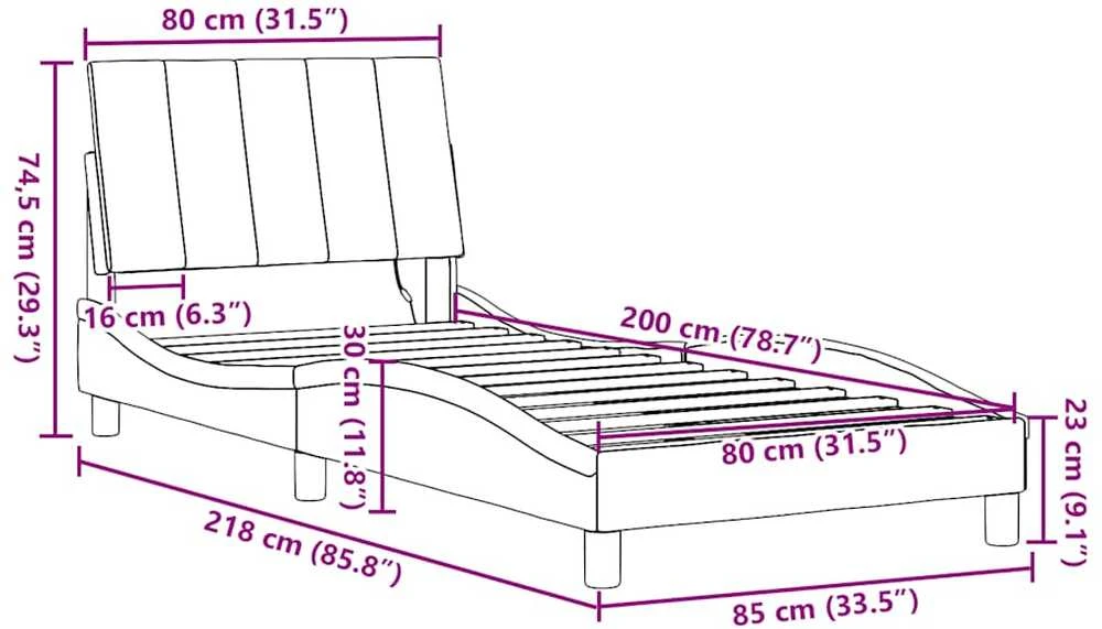 Lovos rėmas be čiužinio, Hanko, šviesiai pilkas, 80x200cm, audinys