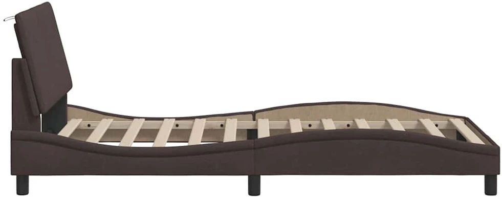 Lovos rėmas be čiužinio, Hanko, tamsiai rudas, 100x200cm, audinys