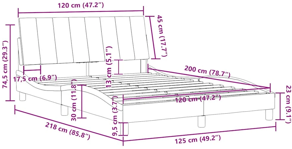 Lovos rėmas be čiužinio tamsiai žalias 120x200 cm aksomas