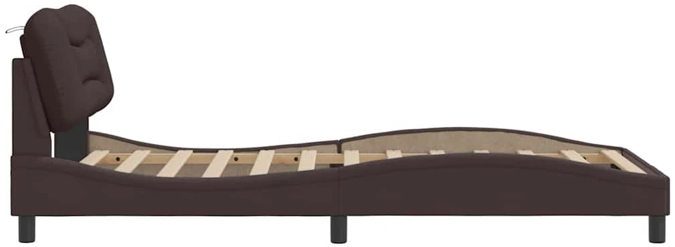 Lovos rėmas be čiužinio, tamsiai rudas, 100x200cm, audinys