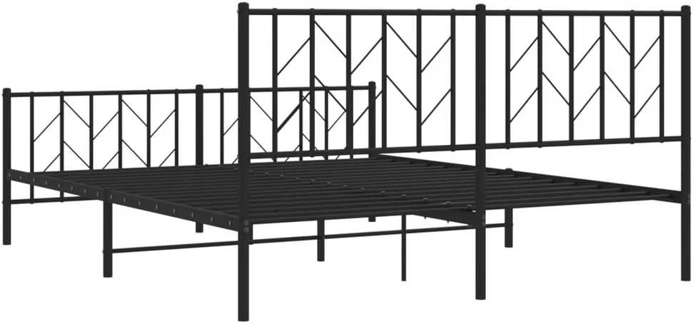 Lovos rėmas su galvūgaliu/kojūgaliu, juodas, 160x200cm, metalas