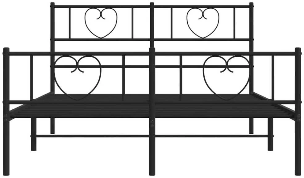 Lovos rėmas su galvūgaliu/kojūgaliu, juodas, 160x200cm, metalas