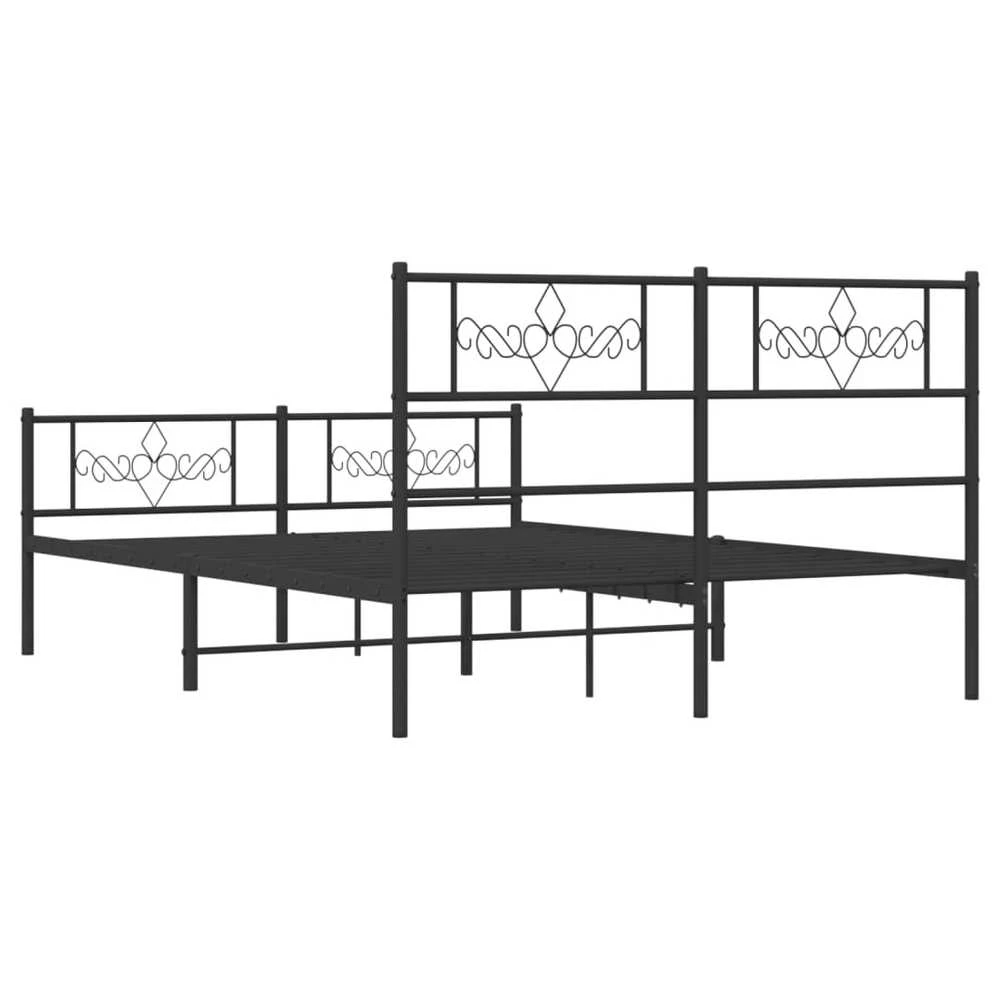 Lovos rėmas su galvūgaliu/kojūgaliu, juodas, 160x200cm, metalas