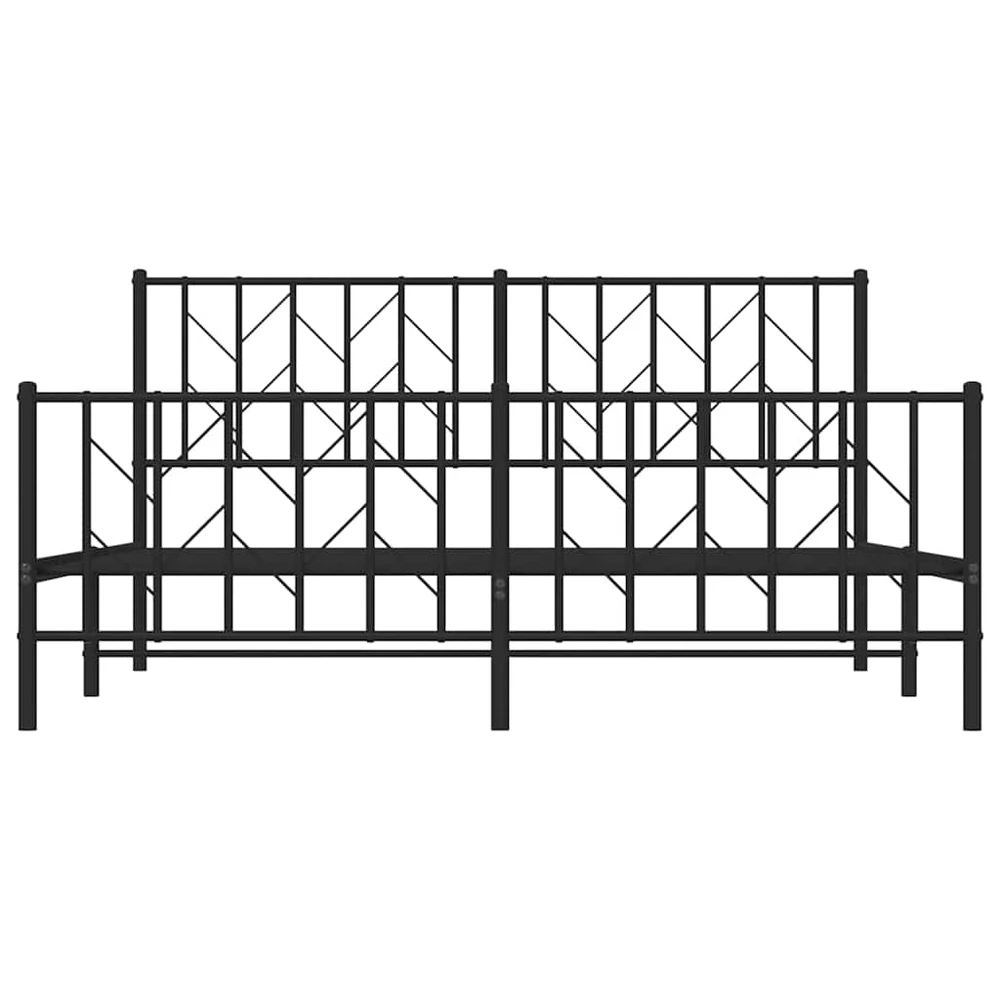 Lovos rėmas su galvūgaliu/kojūgaliu, juodas, 160x200cm, metalas