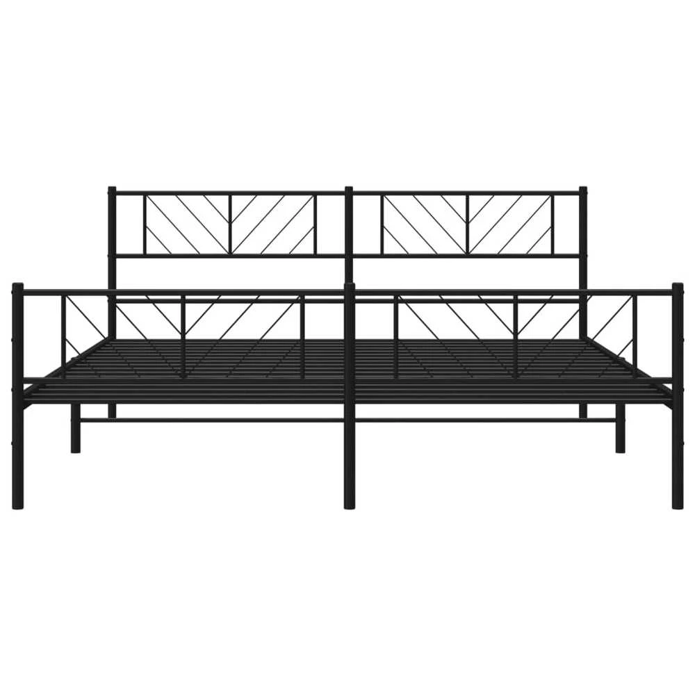 Lovos rėmas su galvūgaliu/kojūgaliu, juodas, 180x200cm, metalas
