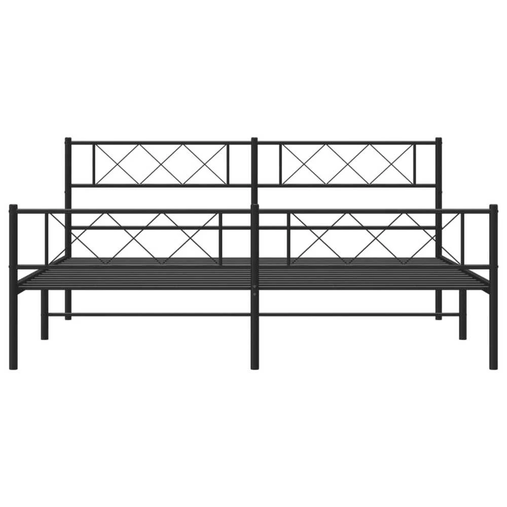 Lovos rėmas su galvūgaliu/kojūgaliu, juodas, 180x200cm, metalas