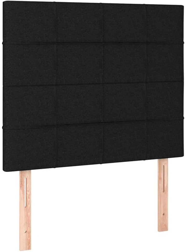 Lovos rėmas su galvūgaliu, juodos spalvos, 80x200cm, audinys
