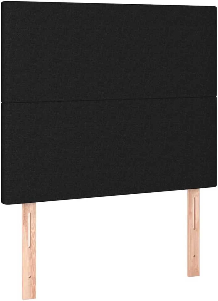 Lovos rėmas su galvūgaliu, juodos spalvos, 80x200cm, audinys