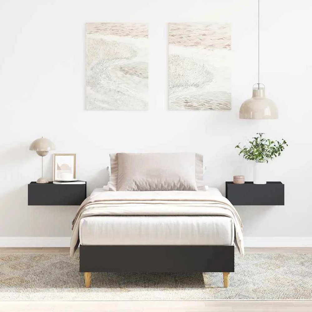 lovos rėmas be čiužinio juodas 90x190 cm inžinierinė mediena