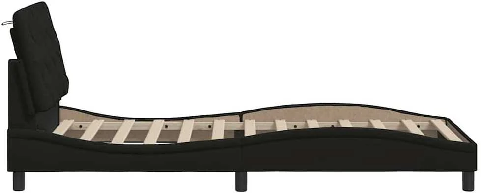 Lovos rėmas be čiužinio, juodas, 90x200 cm, audinys