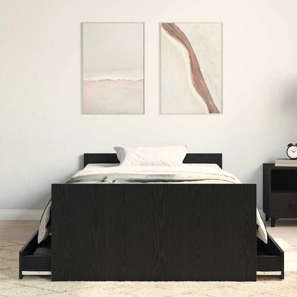 Lovos rėmas Juodas ąžuolas 203 x 93 x 50 cm Apdirbta mediena
