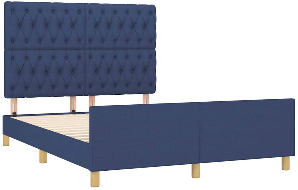 Lovos rėmas be čiužinio, mėlynos spalvos, 140x200cm, audinys
