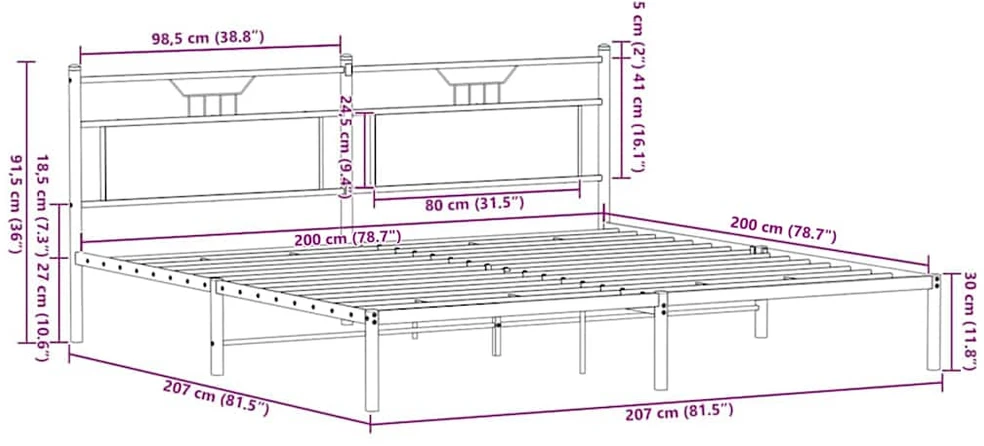 lovos rėmas be čiužinio rudas ąžuolas 200x200 cm
