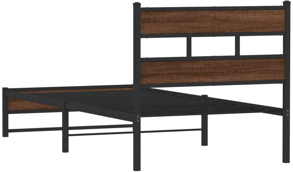 Lova Lovos rėmas be čiužinio, rudas ąžuolo, 100x190cm, metalas